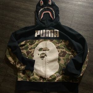 Puma Black and Green Camouflage Jacket